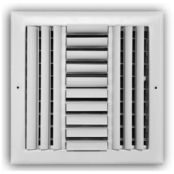 Everbilt 10 in. x 10 in. 4-Way Steel Wall/Ceiling Register, White, #402999 NIP - Picture 1 of 5